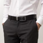 کمربند مردانه طرح چرم مشکی مدل 4099 - Image 4
